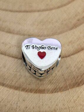 Pandora Ti Voglio Bene Charm I love you Charm Pendant, S925 Silver Jewelry